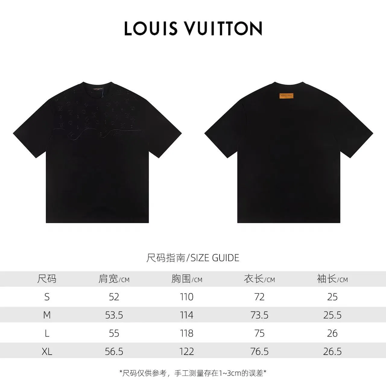 🅿️160 Style: 2026 new Louis Vuitton short-sleeved T-shirt Material: High version 300g double yarn combed cotton Size: S～XL Color: Black Style number: Z030